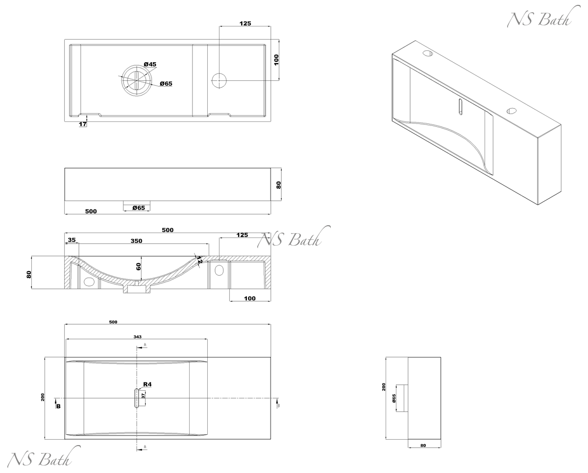 Раковина NSS-5020G серия NS Bath
