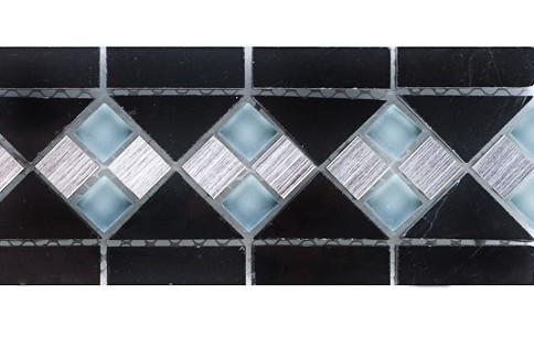Бордюр мозаичный Nero-L3 серия Бордюры Elegant