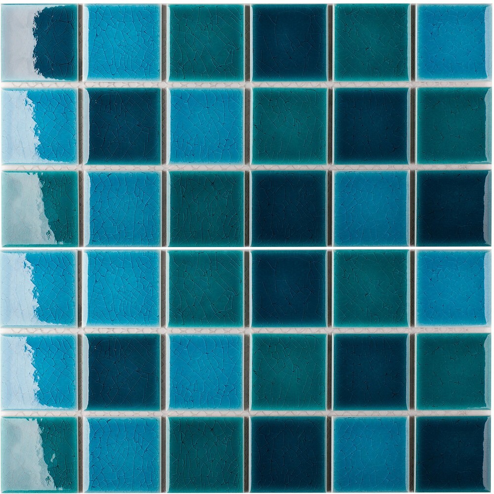 Мозаика Crackle Green Mixed Glossy 48x48 (LWWB83333) серия Homework