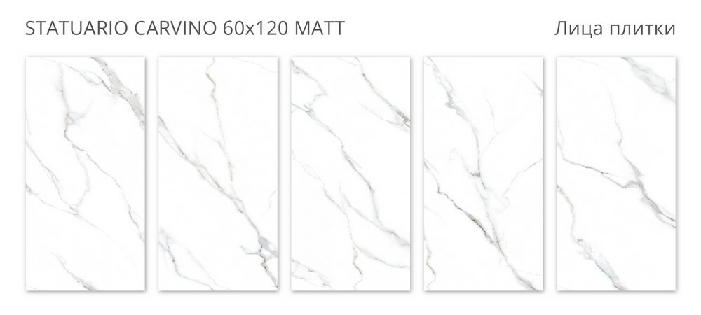 Плитка Statuario Carvino 60x120 Matt серия Velvet-S