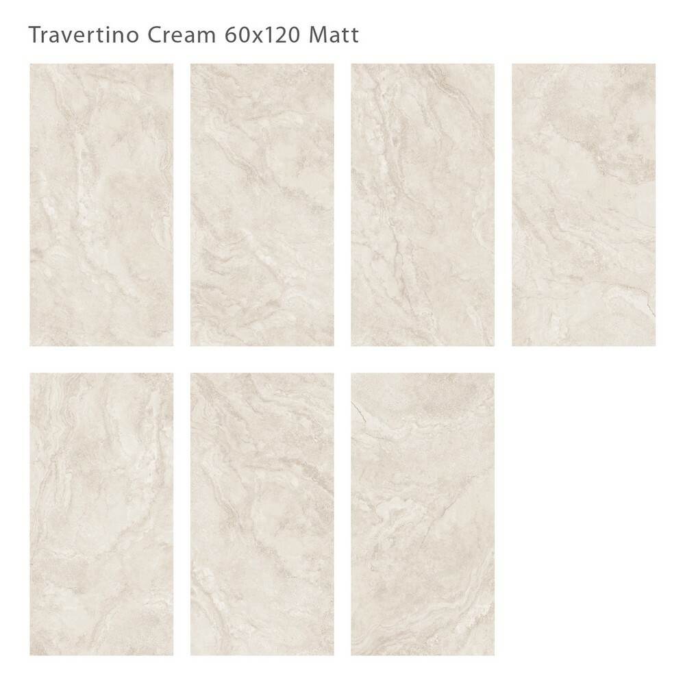 Плитка Travertino Cream 60x120 Matt серия Silk