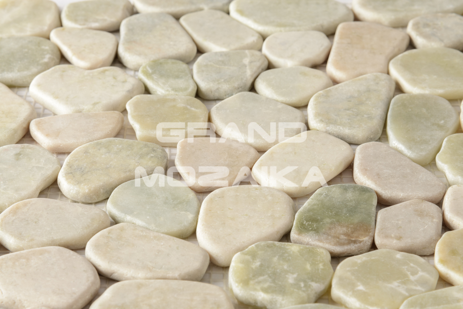 Мозаика 052366 MS9002 BC МРАМОР бело-зелёный круглый серия Nature