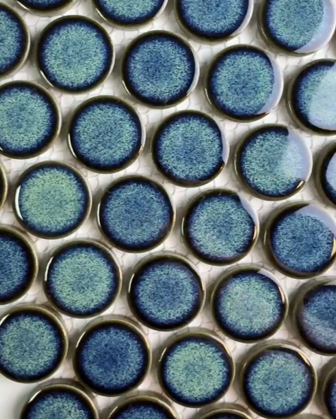 Мозаика Round midnight blue серия Porcelain Tile