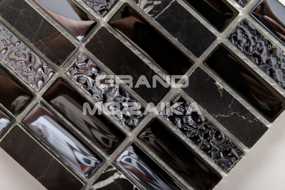 Мозаика Super Line (black) серия Glass-Stone