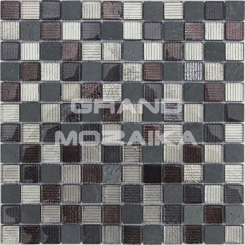 Мозаика Alcantara nero 23x23x8 серия Naturelle
